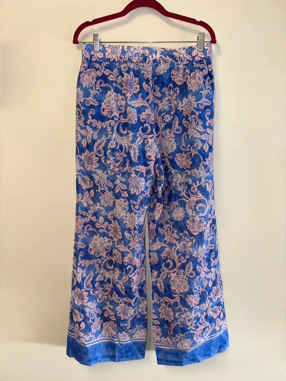 Johnny Was Workshop Florentina 2 Piece Set Blue Pink Floral Cotton Boho S/M